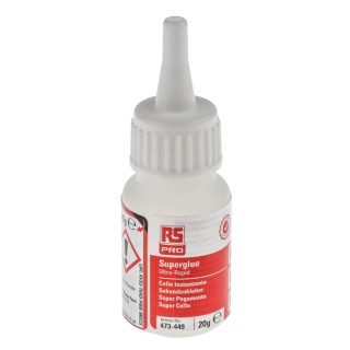 RS PRO Industrial Cyanoacrylate Adhesive Super Glue Bottle 20 g, Transparent 473-449