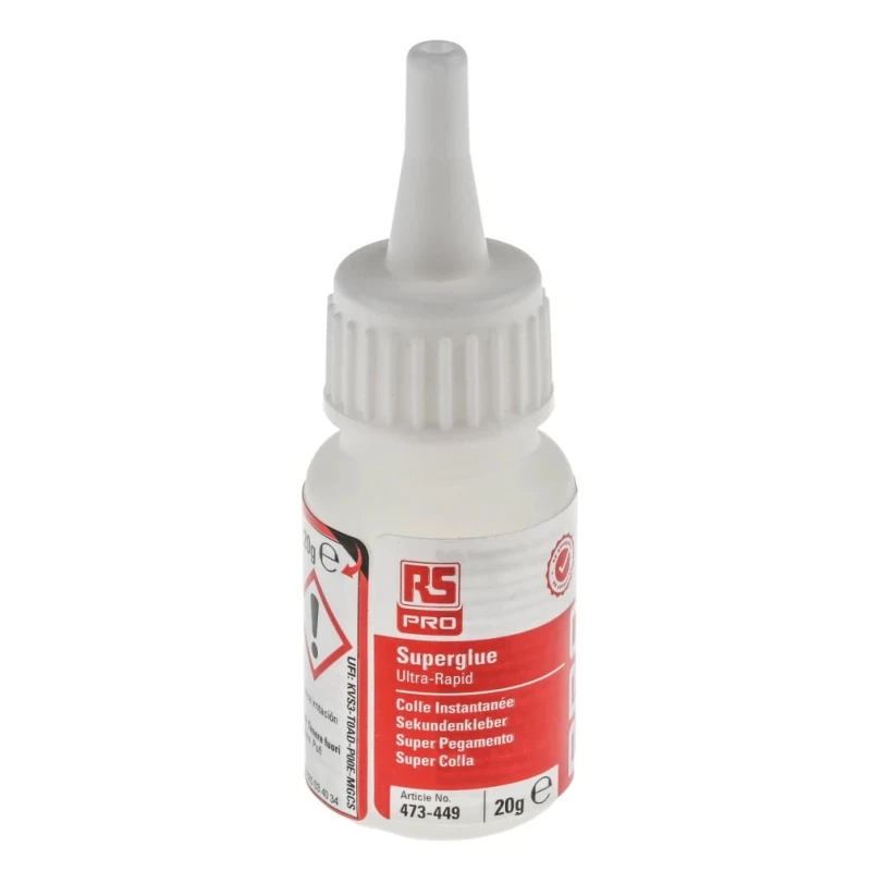 RS PRO Industrial Cyanoacrylate Adhesive Super Glue Bottle 20 g, Transparent 473-449