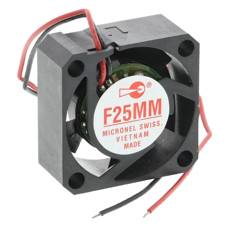 Micronel F25 Series Ultra Slim Circular Axial Fan 12V dc 720mW 10000rpm 3.84m³/h F25MM-012XK-9