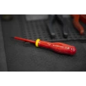 Facom Insulated Screwdriver with 75 mm Blade, VDE/1000V Approved, 179mm Overall AT3.5X75VE