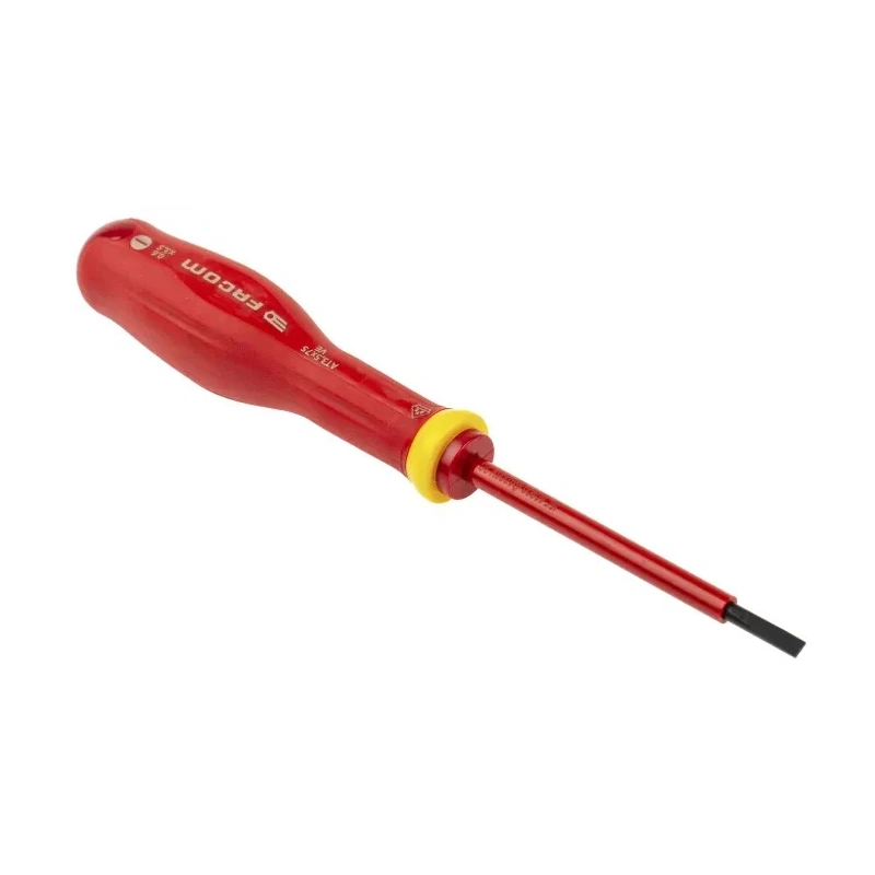 Facom Insulated Screwdriver with 75 mm Blade, VDE/1000V Approved, 179mm Overall AT3.5X75VE