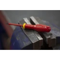 Facom Insulated Screwdriver with 75 mm Blade, VDE/1000V Approved, 179mm Overall AT3.5X75VE