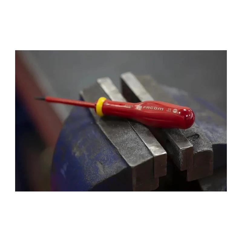 Facom Insulated Screwdriver with 75 mm Blade, VDE/1000V Approved, 179mm Overall AT3.5X75VE