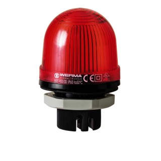 Werma EM 801 Series Red Beacon 24V AC/DC Steady Panel, LED Bulb, IP65 IP65