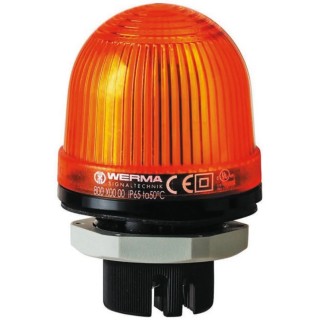 Werma EM 801 Series Yellow Beacon 24V AC Steady Panel Mount LED Bulb IP65 801.300.68
