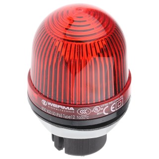 Werma EM 800 Series Red Beacon 24V AC/DC Steady Panel Mount Incandescent Bulb IP65 