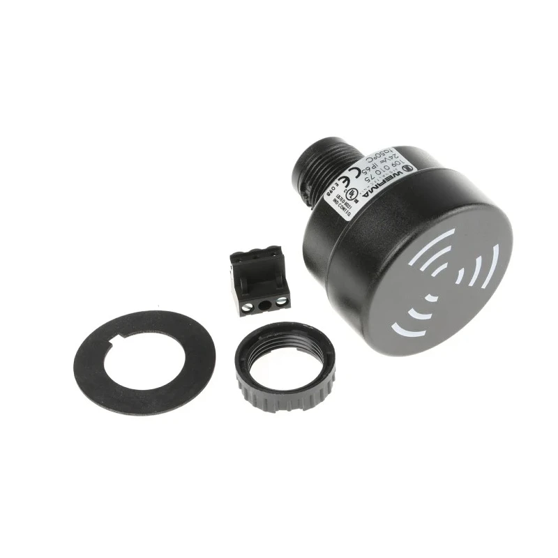 Werma Buzzer Wall Mount 24V AC/DC, IP65 Rated, 80 dB Sound Level @ 1m, Pulse Tone, Polycarbonate ABS Housing IP65