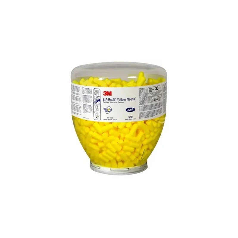 3M E.A.R Soft Yellow Neons Series Yellow Disposable Ear Plugs 34 dB Rated 500 PD-01-002
