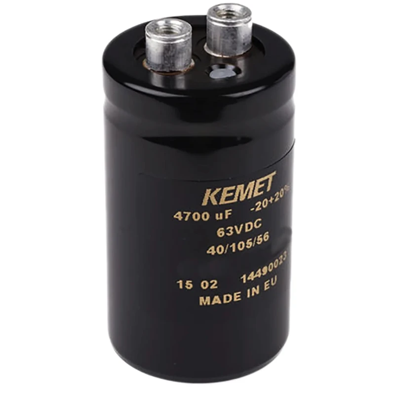 KEMET Aluminium Capacitor 0.1F 25V DC Polar Cylindrical Can Screw Mount ALS40A104KF025