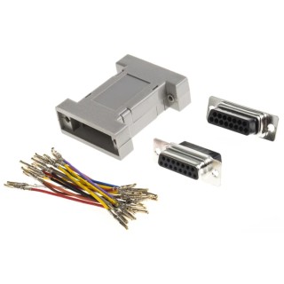 RS PRO 15-Way D-Sub Adapter Female to Female Straight Connector 33.3mm Length 382-2752