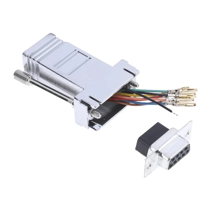 RS PRO D-Sub Adapter 9-Way Female to Female RJ45 Shielded Press Fit Connector 15.5mm Length 382-2695