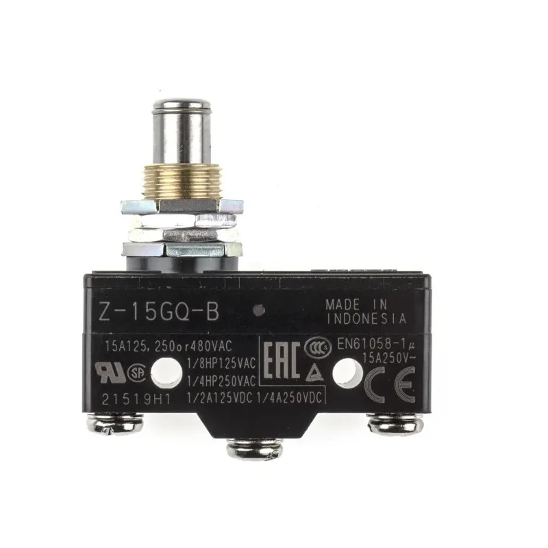 Omron Z Series Plunger Limit Switch, SPDT, IP00, 250V AC, 15A, Screw Terminal, Indonesia Origin 