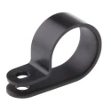 HellermannTyton Black Polyamide P-Clip, 17.5 mm Closed Inside Diameter, 10 mm Width, 4.2 mm 211-60009 H10P-PA66HS-BK