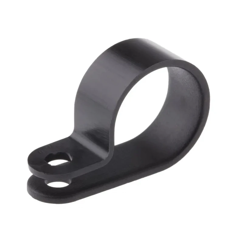 HellermannTyton Black Polyamide P-Clip, 17.5 mm Closed Inside Diameter, 10 mm Width, 4.2 mm 211-60009 H10P-PA66HS-BK