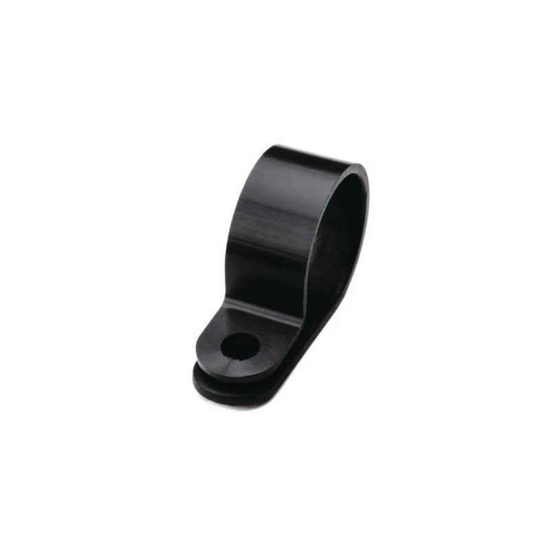 HellermannTyton Black Polyamide P-Clip, 17.5 mm Closed Inside Diameter, 10 mm Width, 4.2 mm 211-60009 H10P-PA66HS-BK