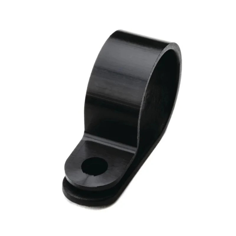 HellermannTyton Black Polyamide P-Clip, 17.5 mm Closed Inside Diameter, 10 mm Width, 4.2 mm 211-60009 H10P-PA66HS-BK