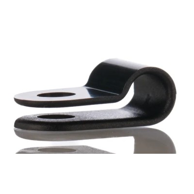 HellermannTyton 5 mm ID Black Polyamide P-Clip 211-60001 H2P-PA66HS-BK
