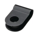 HellermannTyton Black Polyamide P-Clip 3.2 mm ID, 10 mm Width, Mounting Hole 4.2 mm, Halogen-Free 211-60000 H1P-PA66HS-BK