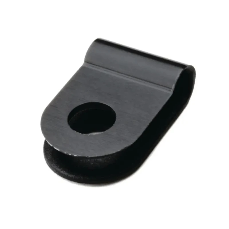 HellermannTyton Black Polyamide P-Clip 3.2 mm ID, 10 mm Width, Mounting Hole 4.2 mm, Halogen-Free 211-60000 H1P-PA66HS-BK