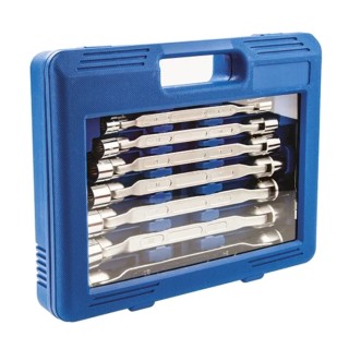 RS PRO 10-Piece Flex Head Box Wrench Set 8 to 27 mm Chrome Vanadium Steel 388-3735