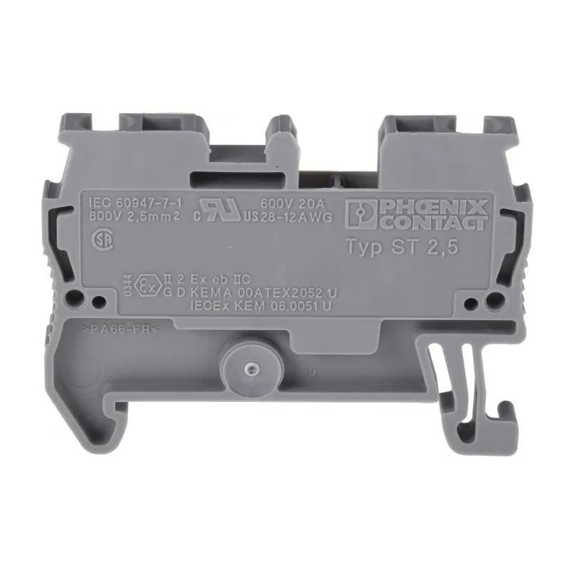 Phoenix Contact ST2.5 Series Feed Through Terminal Block Grey 0.2mm² to 6mm², 1-Level, Spring Cage 3031212
