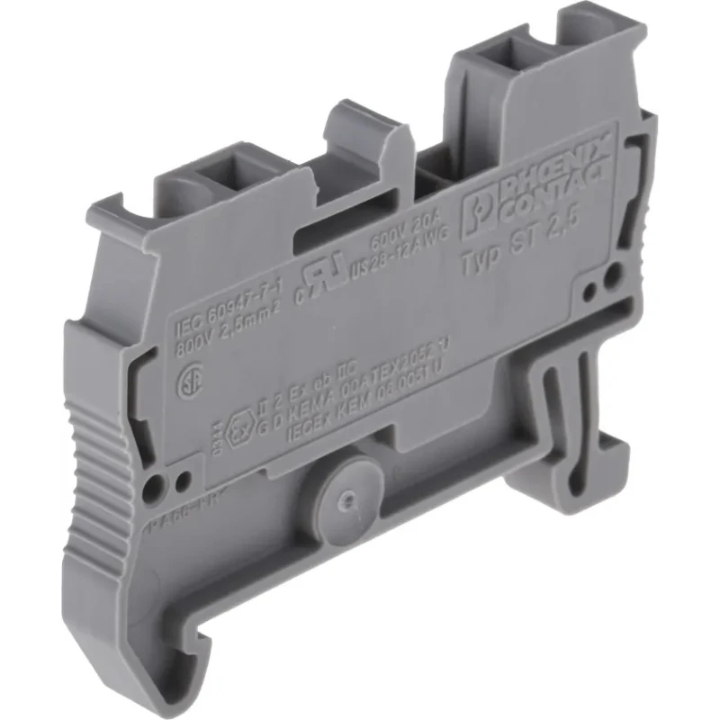 Phoenix Contact ST2.5 Series Feed Through Terminal Block Grey 0.2mm² to 6mm², 1-Level, Spring Cage 3031212