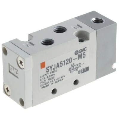 SMC Pneumatic Control Valve Pilot/Spring Metric 5 Ports Die Cast Aluminium SYJ5000 