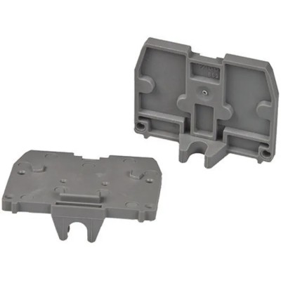 WAGO 869 Series End Plate with M4 Mounting Flange Polyamide 66 Grey 500 V/6 kV 869-395