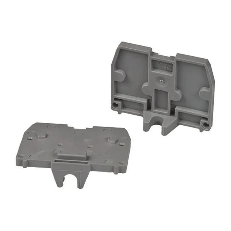 WAGO 869 Series End Plate with M4 Mounting Flange Polyamide 66 Grey 500 V/6 kV 869-395