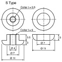 Taica Anti-Vibration Mount with 0.75 kg Compression, 3 mm Bore, 11 mm Outside Diameter S
