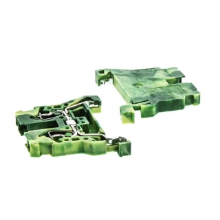 RS PRO 870 Series Earth Terminal Block Green Yellow 2.5mm² 1-Level Cage Clamp 870-907