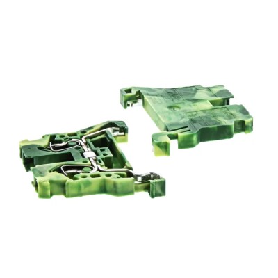 RS PRO 870 Series Earth Terminal Block Green Yellow 2.5mm² 1-Level Cage Clamp 870-907