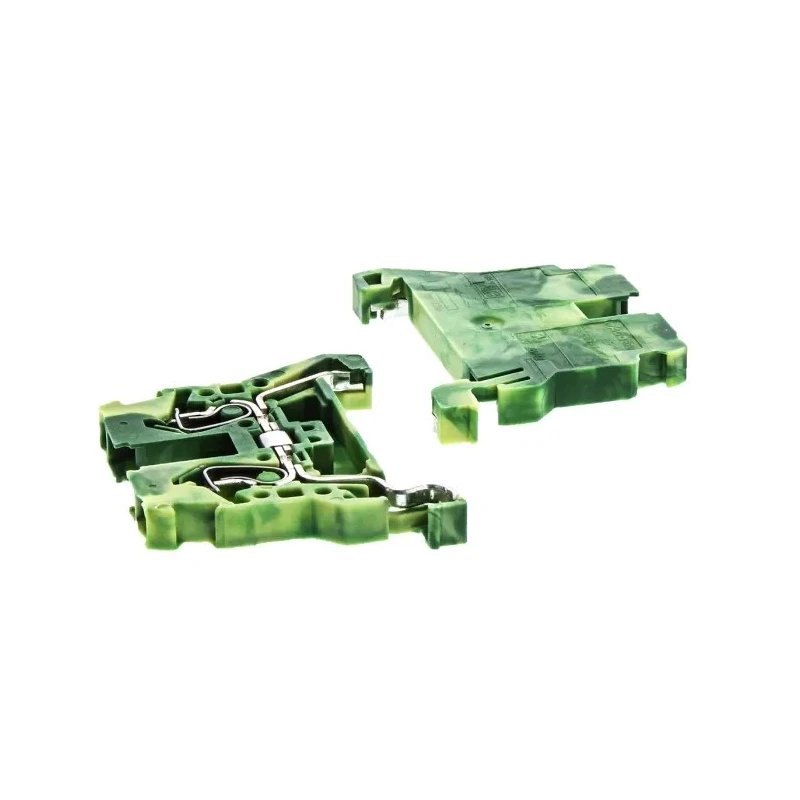 RS PRO 870 Series Earth Terminal Block Green Yellow 2.5mm² 1-Level Cage Clamp 870-907