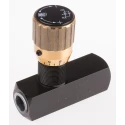 RS PRO Hydraulic Flow Control Valve In Line Mount Mounting 1/4 in Port Size, Steel Body, Nitrile Rubber Seals 390-7730