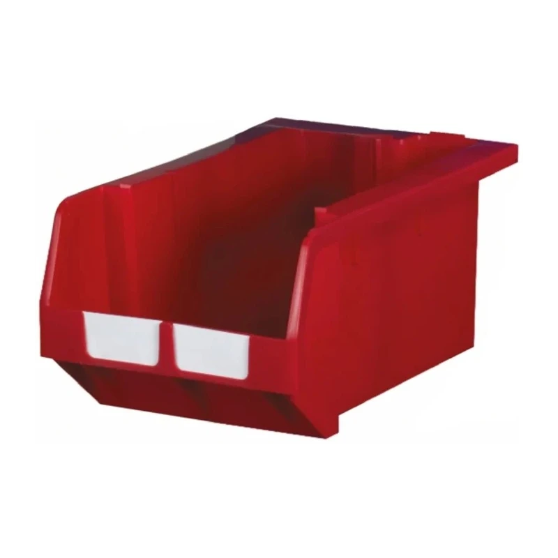 RS PRO Polypropylene Semi-Open Fronted Stack & Nest Storage Bin, 510 mm x 335 mm x 246 mm, Red 390-3621
