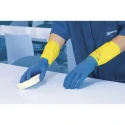 Mapa Duomix Blue Latex Work Gloves Size 9.5 Uncoated Chemical Resistant 40 Gloves 405