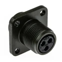 Amphenol Industrial MS Spec Circular Connector 3 Way Box Mount Female, Copper Alloy, Aluminium Shell MS3102A