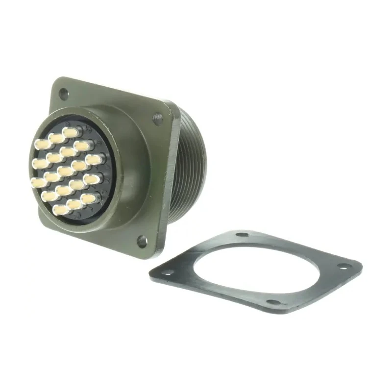 Amphenol Industrial MIL Spec Circular Connector Copper Alloy Straight 19 Way Box Mount 500, 700V AC MS3102A
