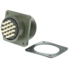 Amphenol Industrial MIL Spec Circular Connector Copper Alloy Straight 19 Way Box Mount 500, 700V AC MS3102A