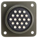 Amphenol Industrial MIL Spec Circular Connector Copper Alloy Straight 19 Way Box Mount 500, 700V AC MS3102A