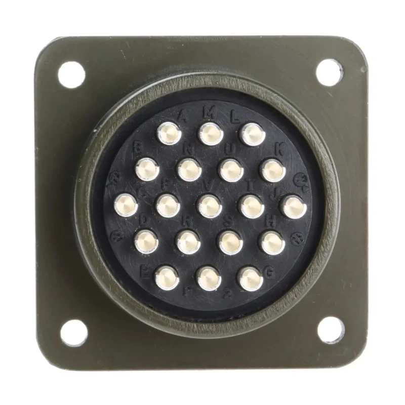 Amphenol Industrial MIL Spec Circular Connector Copper Alloy Straight 19 Way Box Mount 500, 700V AC MS3102A