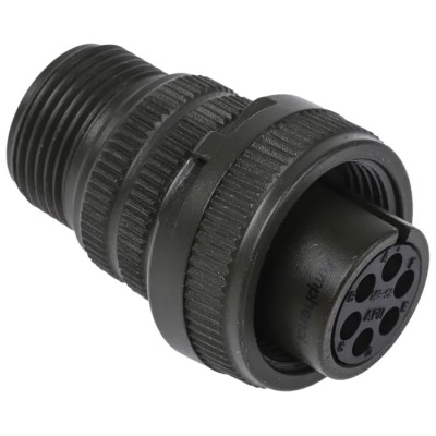 Amphenol Industrial MIL Spec Circular Connector Copper Alloy Straight 6 Way Cable Female 200, 250V AC MS3106A