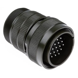Amphenol Industrial MIL Spec Circular Connector Copper Alloy Straight 24 Way Cable Male Contacts, Silver Plating MS3106A