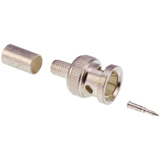 TE Connectivity BNC Series Coaxial Connector Cable Male BNC 75 Ω Straight Body Crimp 1-1337429-0
