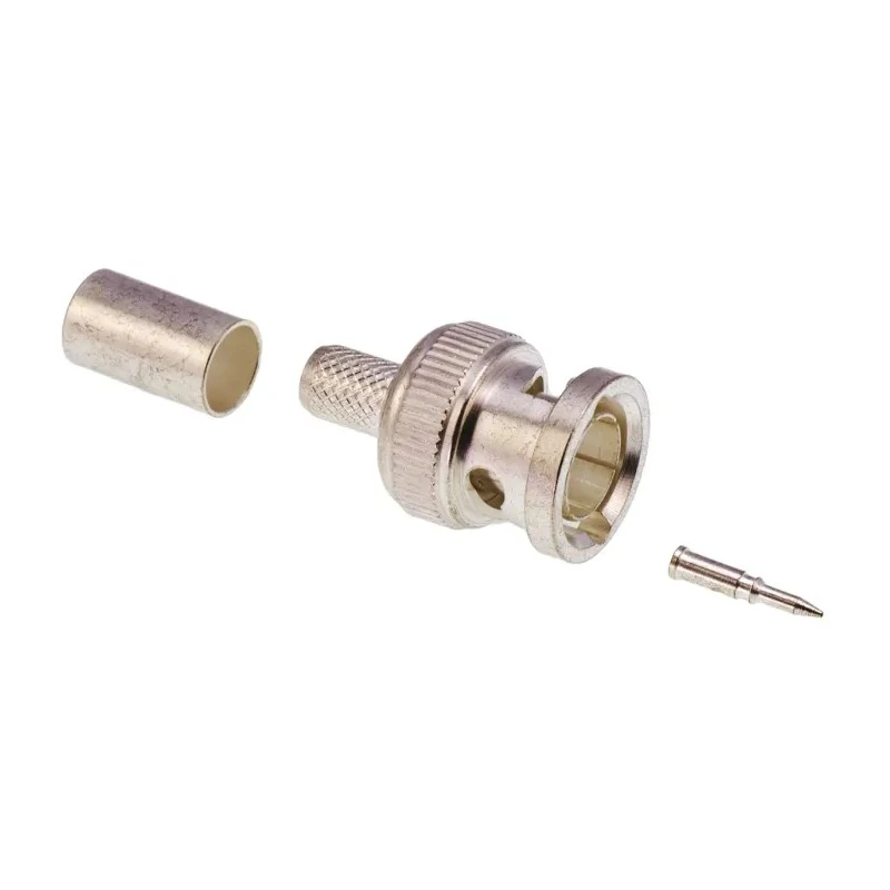 TE Connectivity BNC Series Coaxial Connector Cable Male BNC 75 Ω Straight Body Crimp 1-1337429-0