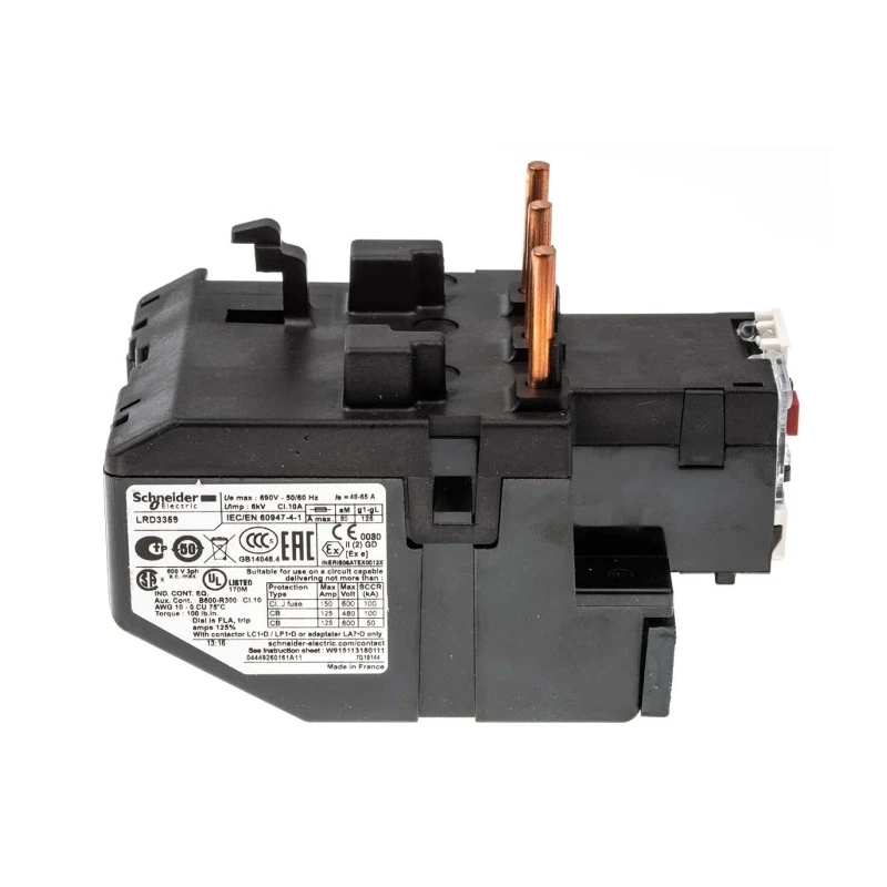 Schneider Electric LRD Thermal Overload Relay 1 NO/1 NC, 48A to 65A FLC, 65A Contact Rating, 30kW Power, 6kV Control LRD3359