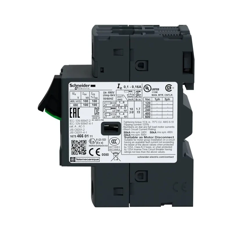 Schneider Electric Motor Protection Circuit Breaker 10A, 6A, 690V, Thermal Magnetic, 3 Pole GV2ME