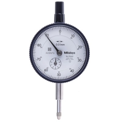 Mitutoyo Metric Dial Indicator, 10 mm Max Measurement, 0.01 mm Resolution, ±12 μm Accuracy 2046A