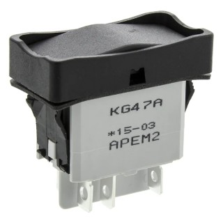 APEM DPDT On-Off-On (On)-Off-(On) Thermoplastic Panel Mount Rocker Switch KG472A2XXA21XX