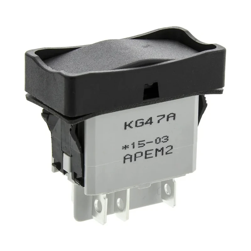 APEM DPDT On-Off-On (On)-Off-(On) Thermoplastic Panel Mount Rocker Switch KG472A2XXA21XX
